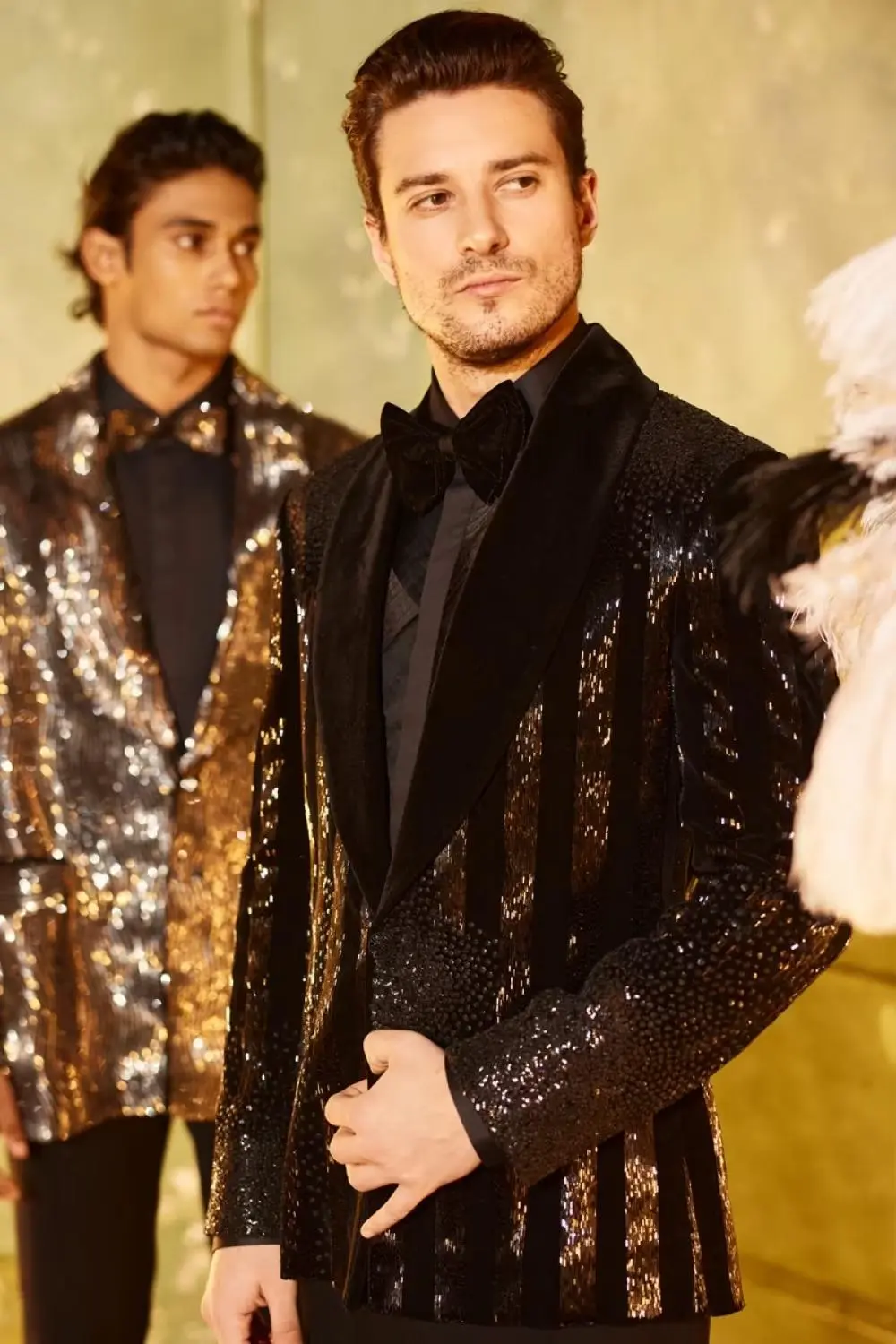 Customized men embroidered blazer for special occasions, featuring intricate threadwork and a tailored fit by Adahh Fashion Boutique